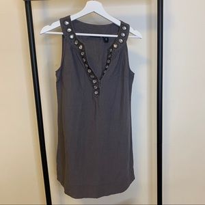 New York & Company Embellished Linen Dress